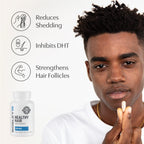 Healthy hair supplements for men. Reduces shedding, inhibits DHT, and strengthens hair follicles.