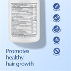 Supplement Facts. Promotes healthy hair growth.